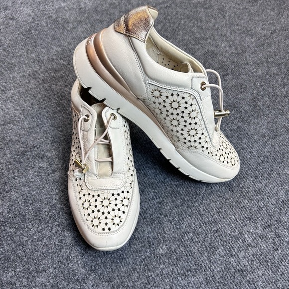 PIKOLINOS Shoes - Pikolinos Cantabria Shoes White Leather Sneaker Lace Up Casual 38 Runs Smaller